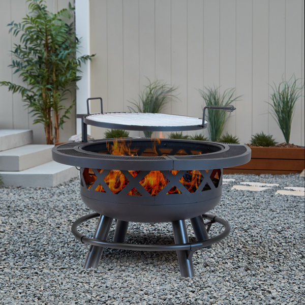 Outdoor Leisure Products 26'' H x 32'' W Steel Wood Burning Outdoor Fire Pit Wayfair